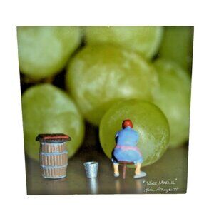 Lorri Honeycutt Photograph Wine Making On Masonite Signed Green Grapes Art Photo
